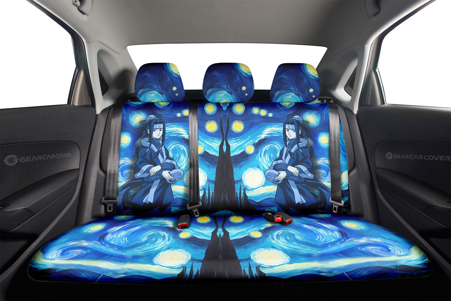 Haku Car Back Seat Covers Custom Starry Night Styles - Gearcarcover - 2