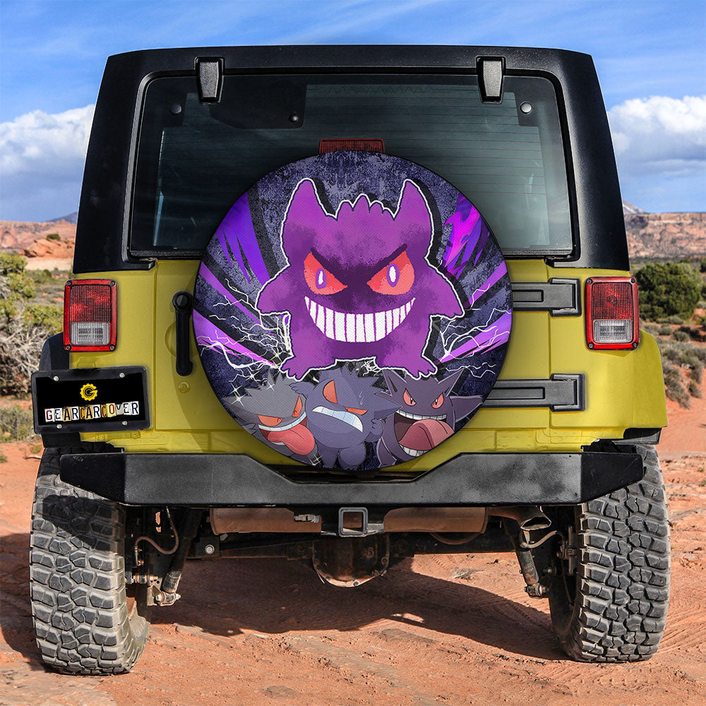 Happy Gengar Spare Tire Cover Custom Anime - Gearcarcover - 2