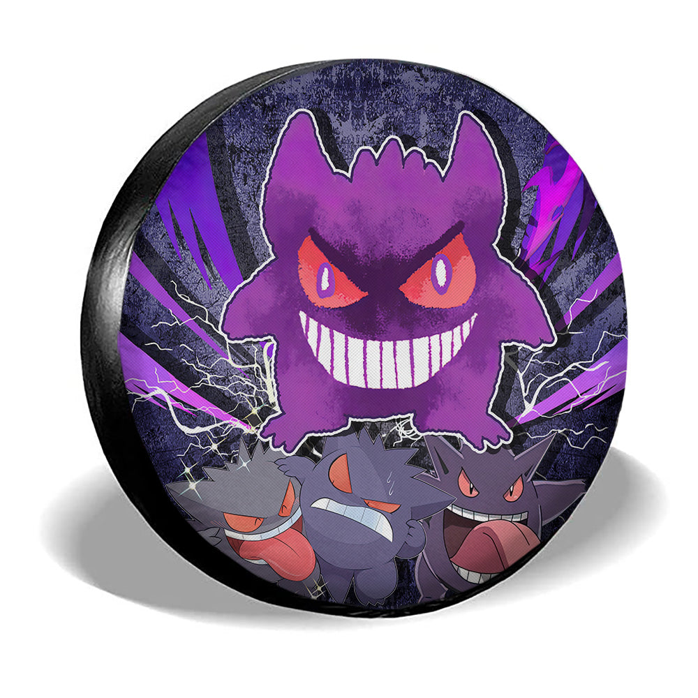 Happy Gengar Spare Tire Cover Custom Anime - Gearcarcover - 3