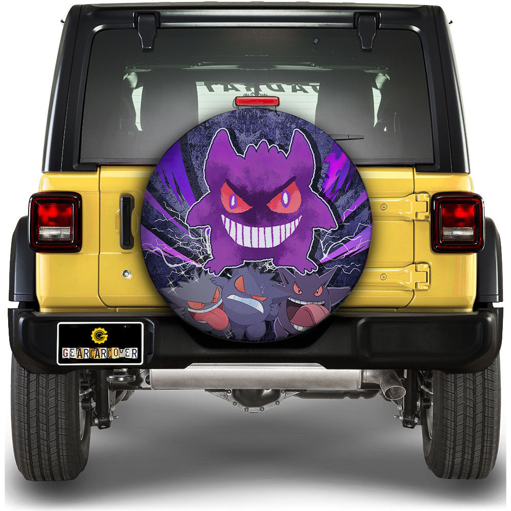 Happy Gengar Spare Tire Cover Custom Anime - Gearcarcover - 1