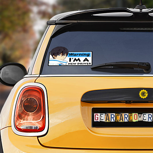Haruka Nanase Warning New Driver Car Sticker Custom Car Accessories - Gearcarcover - 1