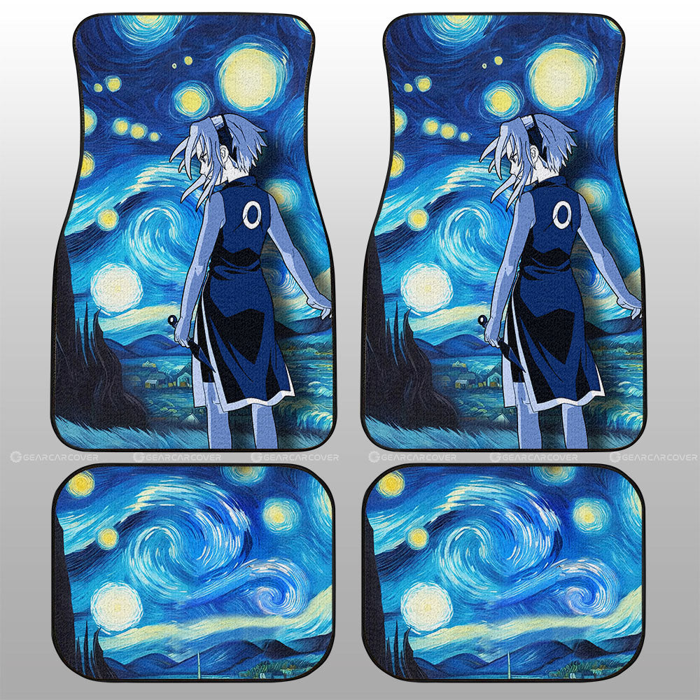 Haruno Sakura Car Floor Mats Custom Starry Night Styles - Gearcarcover - 1