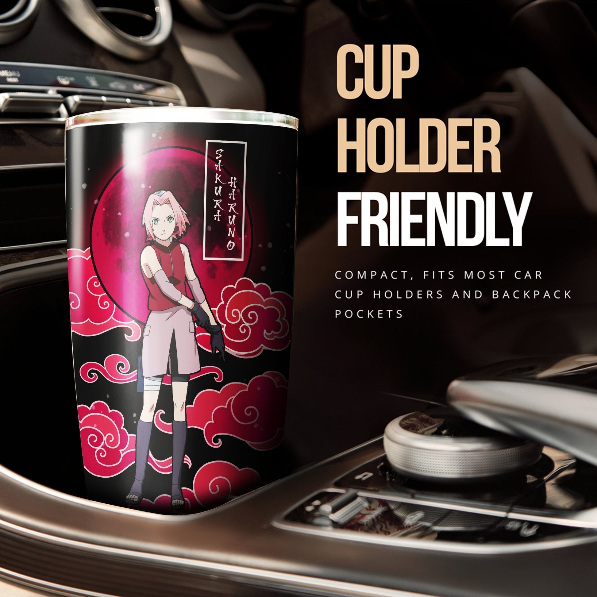 Haruno Sakura Tumbler Cup Custom Shippuden Anime Car Accessories - Gearcarcover - 2