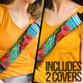 Hibiscus Plumeria Flower Turtle Seat Belt Covers Custom Sea Animal Car Accessories - Gearcarcover - 3