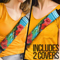 Hibiscus Plumeria Flower Turtle Seat Belt Covers Custom Sea Animal Car Accessories - Gearcarcover - 3