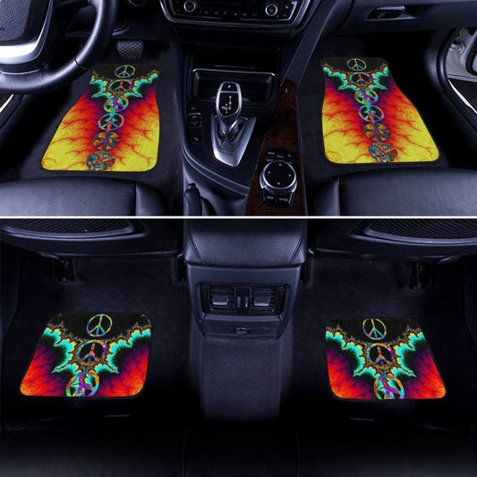 Hippie Peace Car Floor Mats Custom Amazing Car Accessories Gift Idea - Gearcarcover - 2