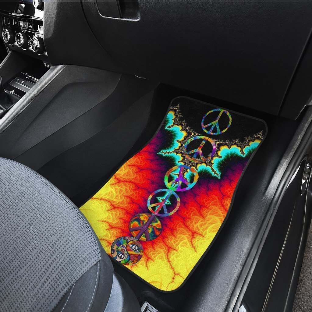 Hippie Peace Car Floor Mats Custom Amazing Car Accessories Gift Idea - Gearcarcover - 4