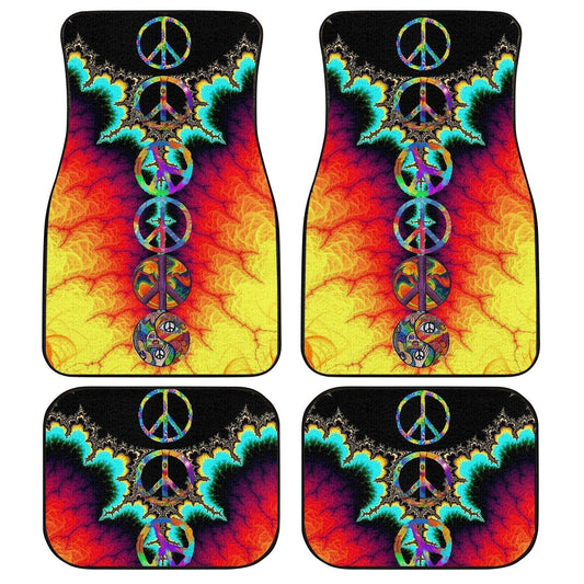 Hippie Peace Car Floor Mats Custom Amazing Car Accessories Gift Idea - Gearcarcover - 1