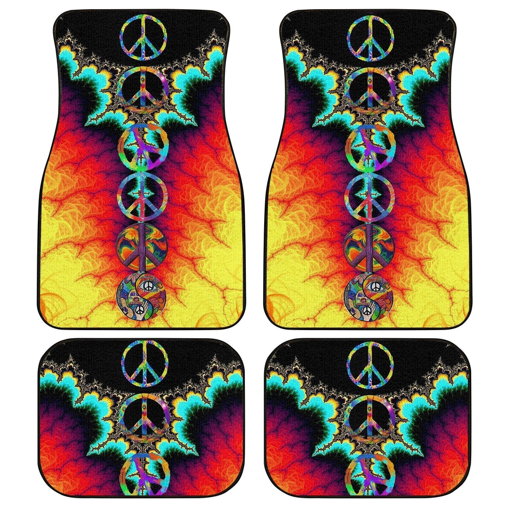 Hippie Peace Car Floor Mats Custom Amazing Car Accessories Gift Idea - Gearcarcover - 1