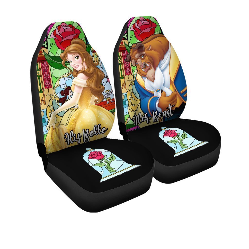 His Belle Her Beast Car Seat Covers Custom Cartoon Car Accessories - Gearcarcover - 3
