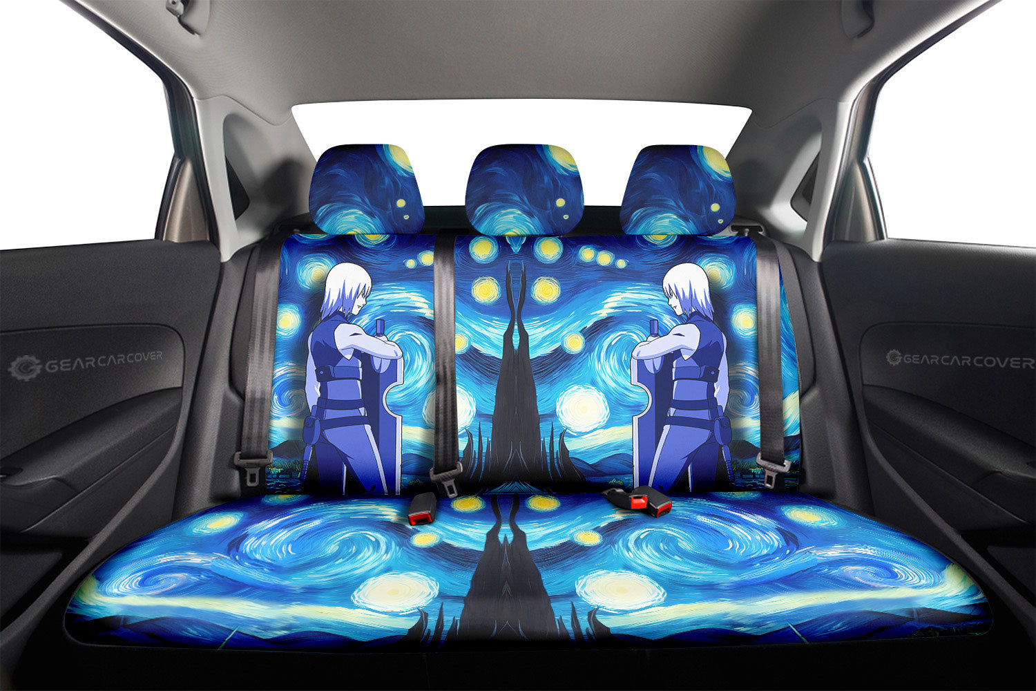 Hoozuki Suigetsu Car Back Seat Covers Custom Starry Night Styles - Gearcarcover - 2