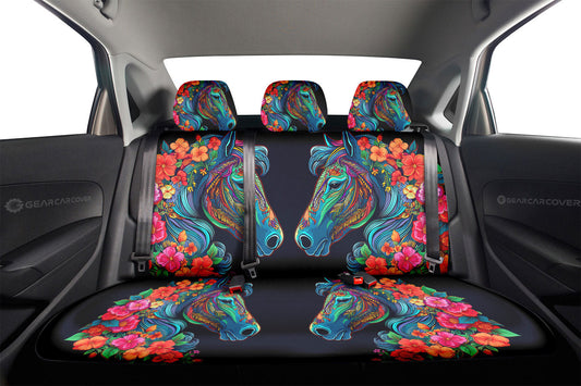 Horse Floral Car Back Seat Cover Custom Car Accessories - Gearcarcover - 2