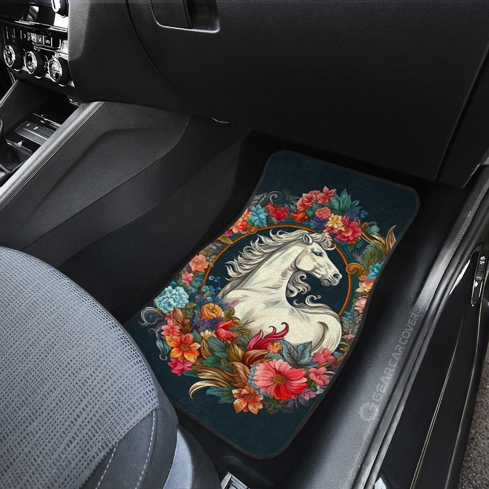 Horse Floral Car Floor Mats Custom Car Accessories - Gearcarcover - 3