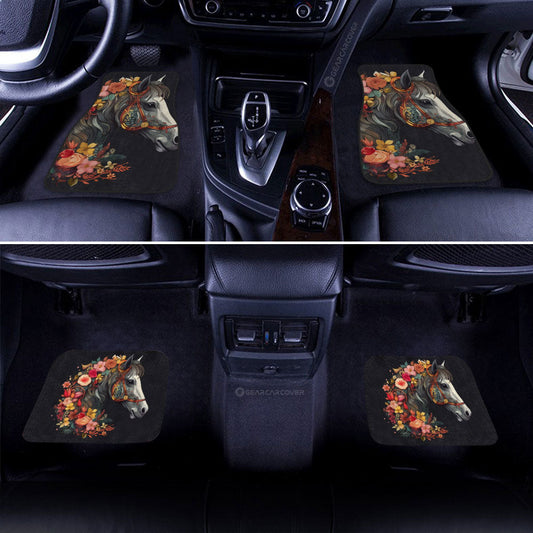 Horse Floral Car Floor Mats Custom Car Accessories - Gearcarcover - 2