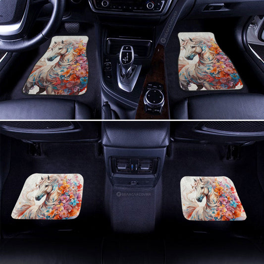 Horse Floral Car Floor Mats Custom Car Accessories - Gearcarcover - 2
