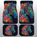 Horse Floral Car Floor Mats Custom Car Accessories - Gearcarcover - 1