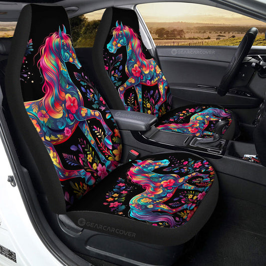 Horse Floral Car Seat Covers Custom Car Accessories - Gearcarcover - 2