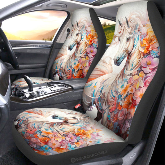 Horse Floral Car Seat Covers Custom Car Accessories - Gearcarcover - 1
