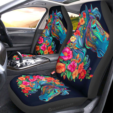 Horse Floral Car Seat Covers Custom Car Accessories - Gearcarcover - 1