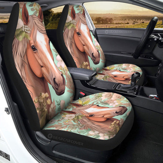 Horse Floral Car Seat Covers Custom Car Accessories - Gearcarcover - 2