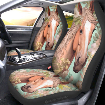 Horse Floral Car Seat Covers Custom Car Accessories - Gearcarcover - 1