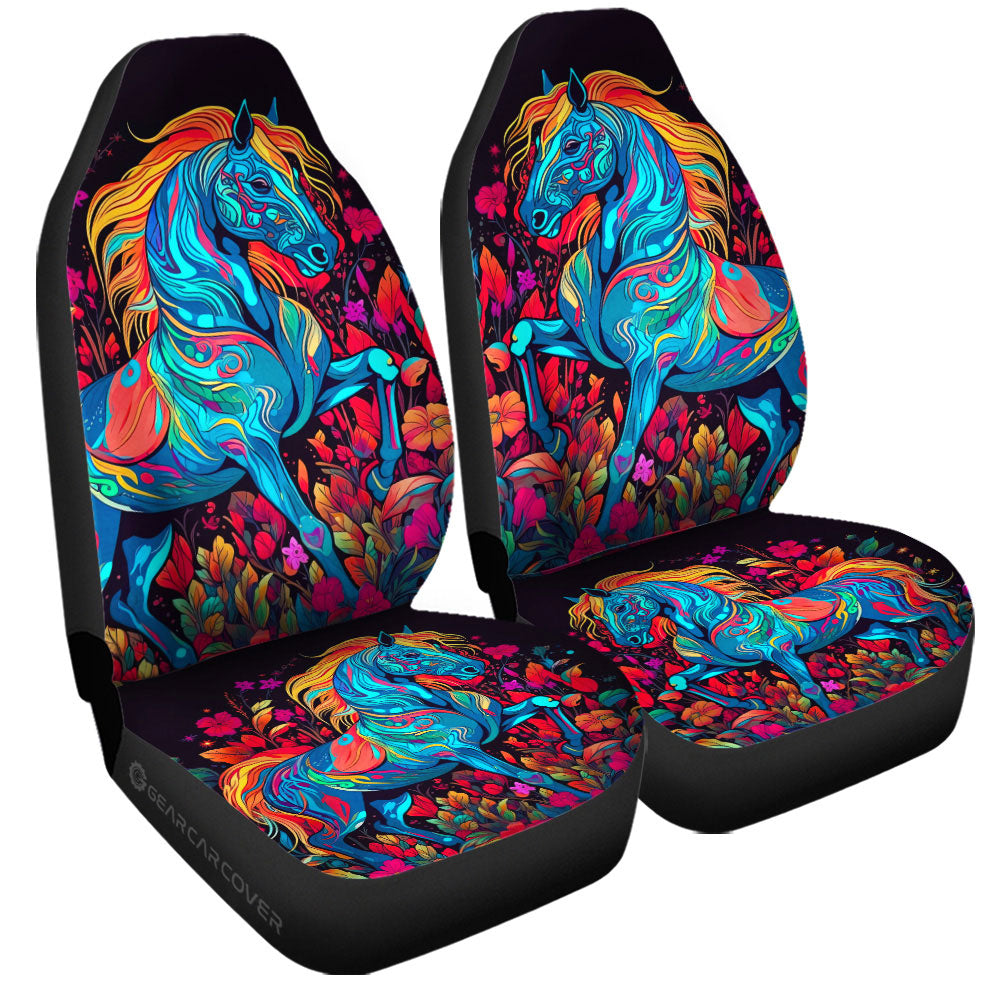 Horse Floral Car Seat Covers Custom Car Accessories - Gearcarcover - 3