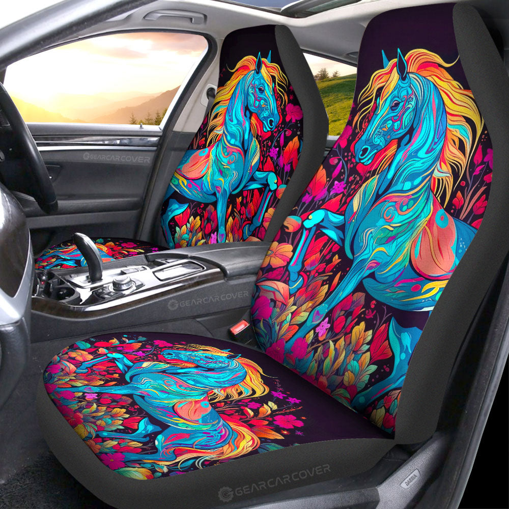 Horse Floral Car Seat Covers Custom Car Accessories - Gearcarcover - 1
