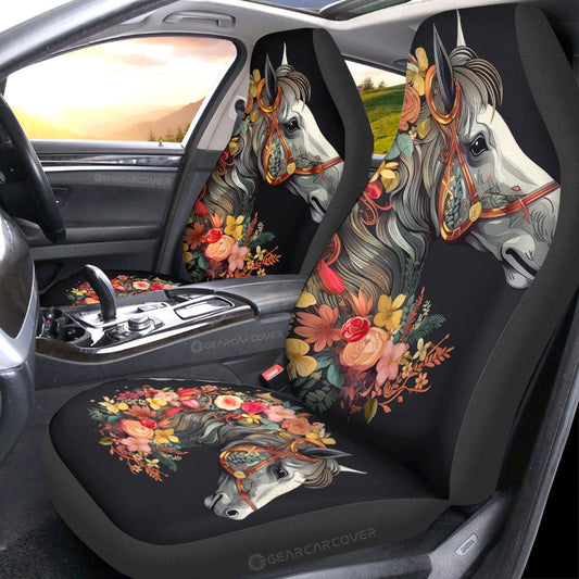 Horse Floral Car Seat Covers Custom Car Accessories - Gearcarcover - 1
