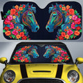 Horse Floral Car Sunshade Custom Car Accessories - Gearcarcover - 1