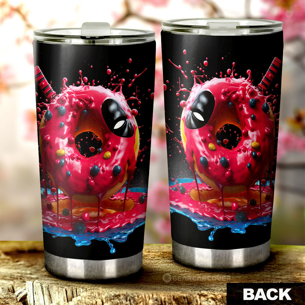 Hot Pink Donuts Tumbler Cup Custom Girly Pattern Car Accessories - Gearcarcover - 2