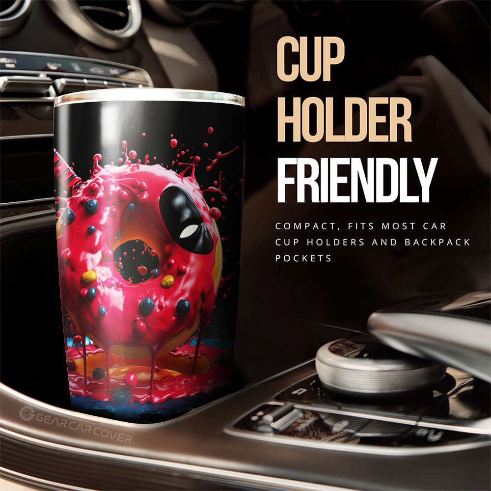 Hot Pink Donuts Tumbler Cup Custom Girly Pattern Car Accessories - Gearcarcover - 3