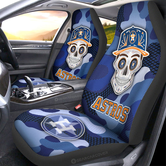 Houston Astros Car Seat Covers Skull Theme Collection - Gearcarcover - 1