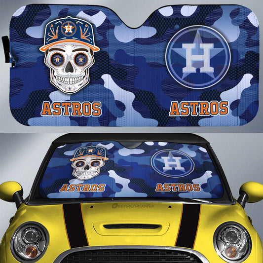 Houston Astros Car Sunshade Skull Theme Collection - Gearcarcover - 1