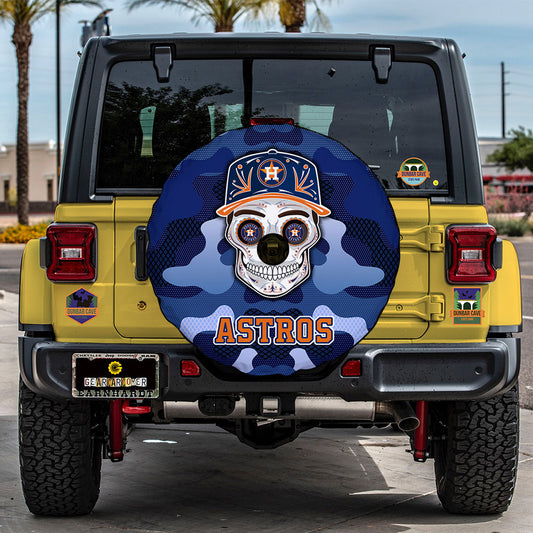 Houston Astros Spare Tire Covers Camera Hole Skull Theme Collection - Gearcarcover - 2