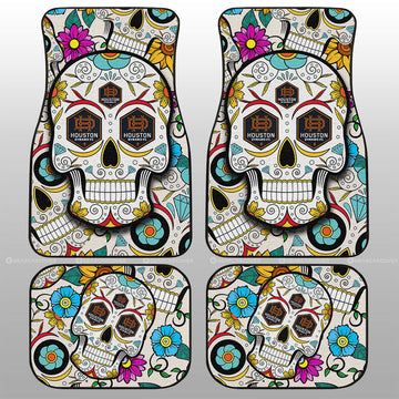 Houston Dynamo FC Car Floor Mats Custom Sugar Skull Car Accessories - Gearcarcover - 1