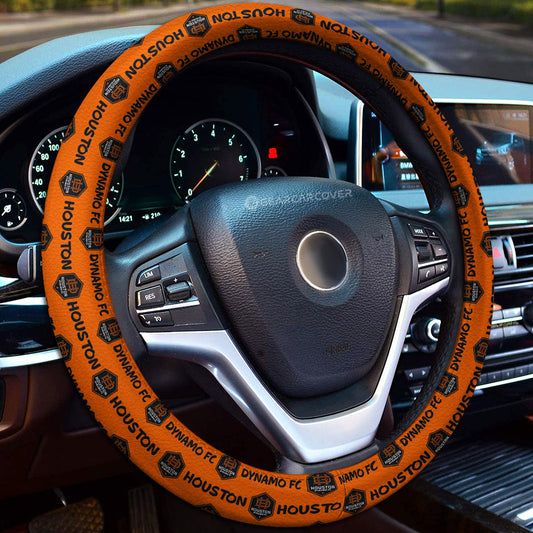 Houston Dynamo FC Steering Wheel Cover Sporty Team Collection - Gearcarcover - 1