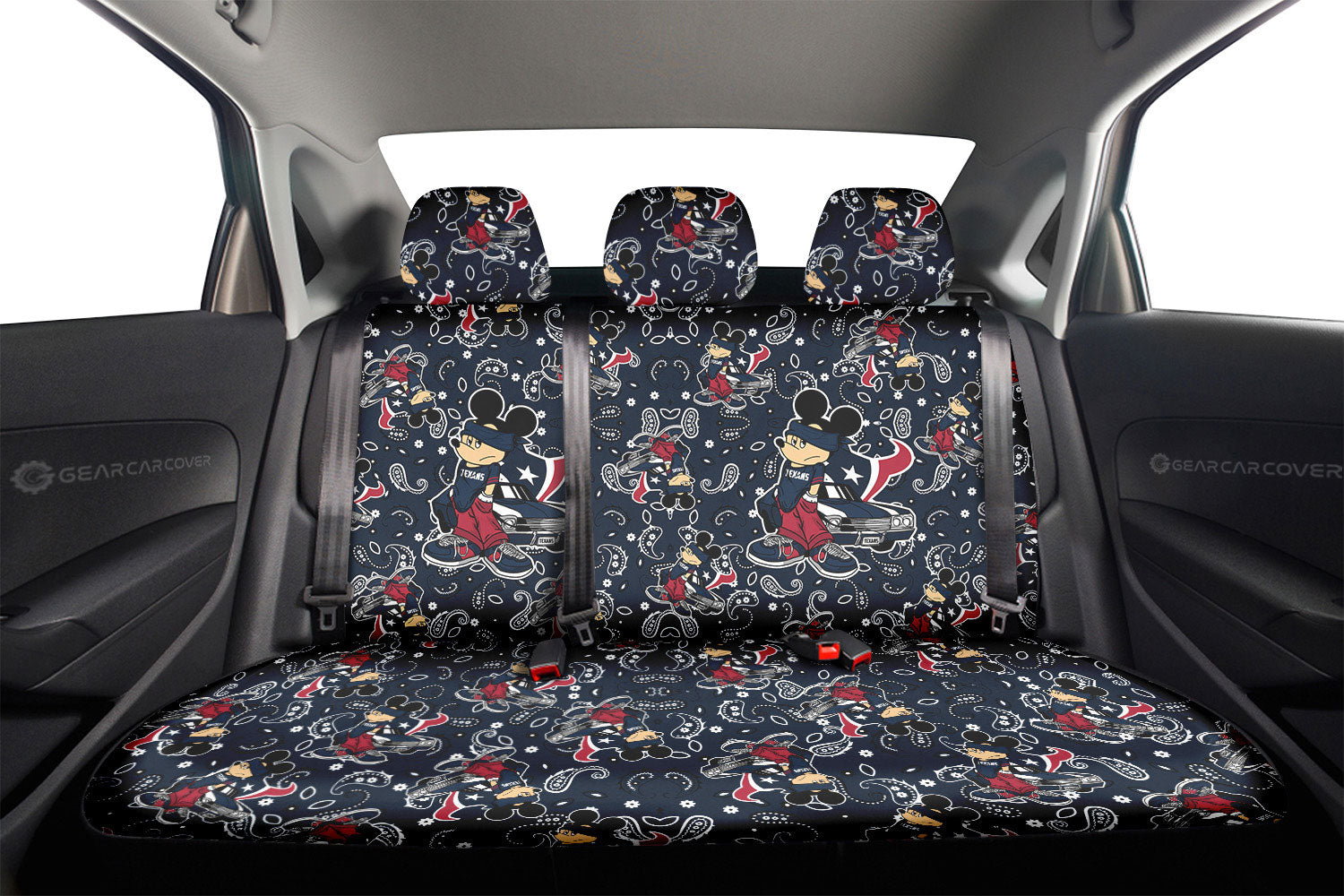 Houston Texans Car Back Seat Covers Cartoon Theme Collection - Gearcarcover - 2