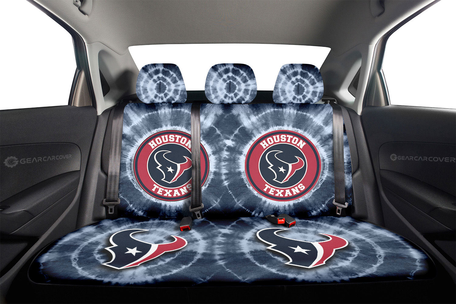 Houston Texans Car Back Seat Covers Custom Tie Dye Car Accessories - Gearcarcover - 2