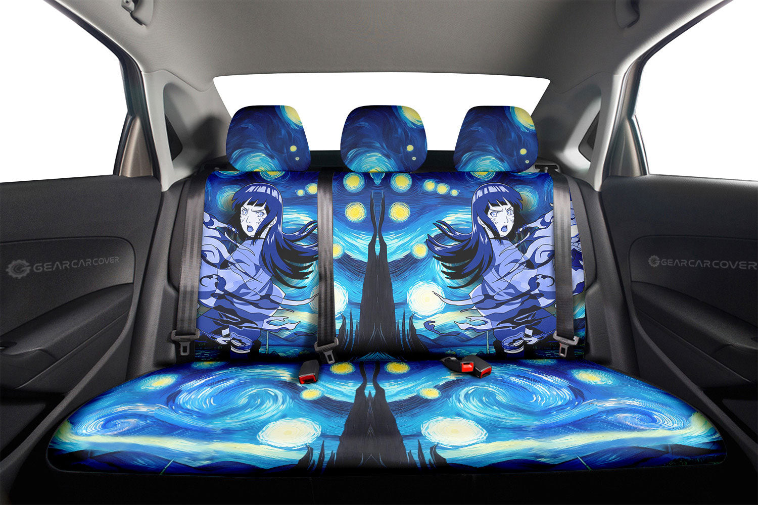 Hyuuga Hinata Car Back Seat Covers Custom Starry Night Styles - Gearcarcover - 2