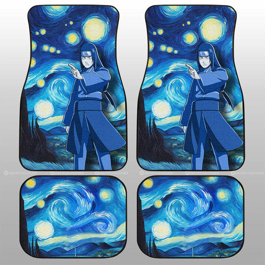 Hyuuga Neji Car Floor Mats Custom Starry Night Styles - Gearcarcover - 1