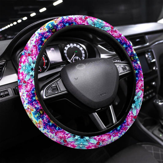 Ice Tie Dye Steering Wheel Covers Custom Hippie Tie Dye Hippie Car Accessories - Gearcarcover - 1