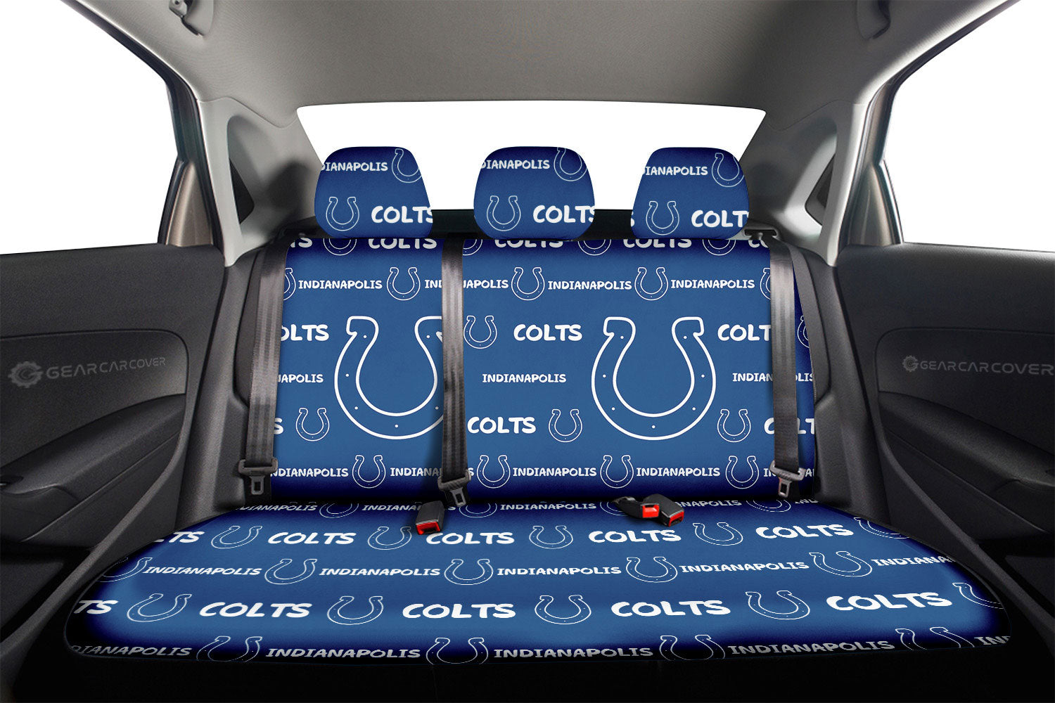 Indianapolis Colts Car Back Seat Covers Sporty Team Collection - Gearcarcover - 2