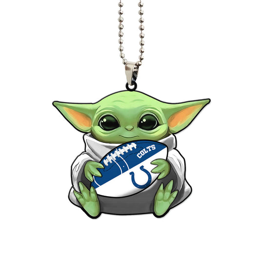 Indianapolis Colts Ornament Baby Yoda Car Accessories - Gearcarcover - 1