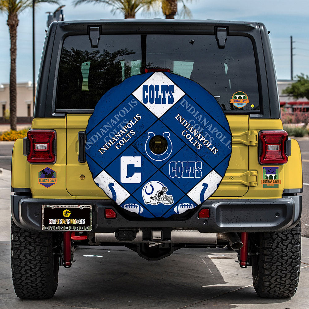 Indianapolis Colts Spare Tire Covers Camera Hole Sporty Team Collection - Gearcarcover - 2