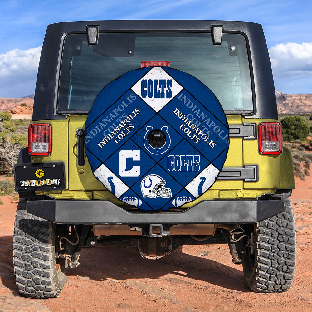 Indianapolis Colts Spare Tire Covers Camera Hole Sporty Team Collection - Gearcarcover - 3