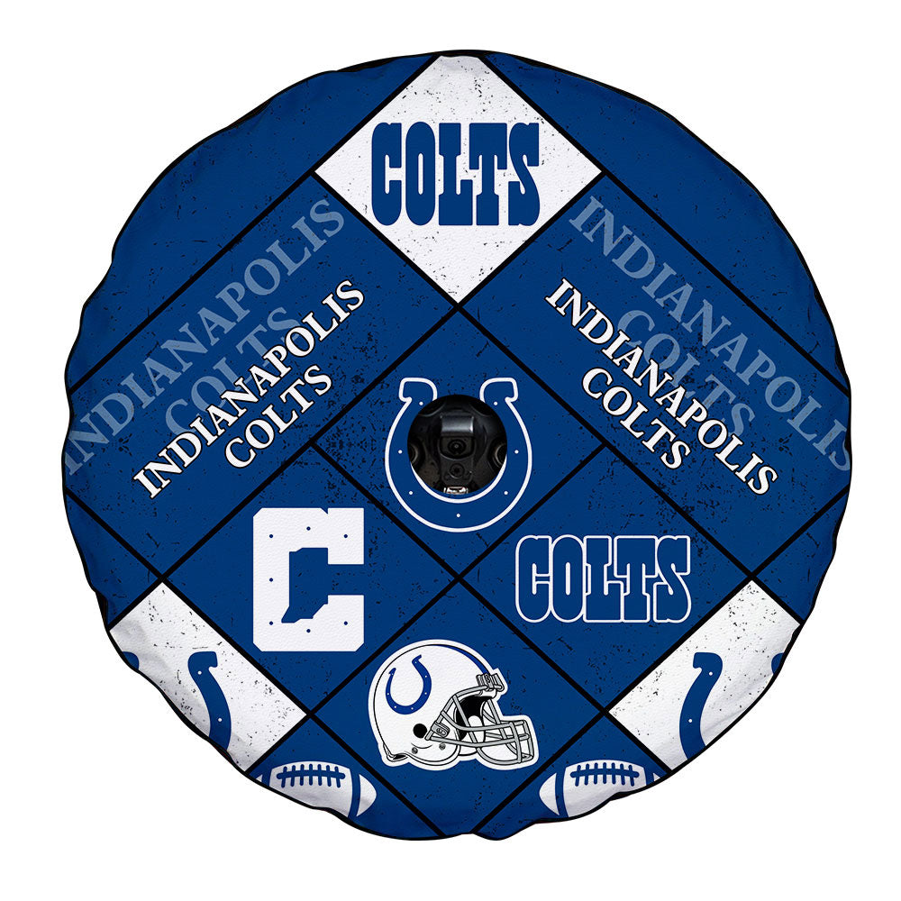Indianapolis Colts Spare Tire Covers Camera Hole Sporty Team Collection - Gearcarcover - 4