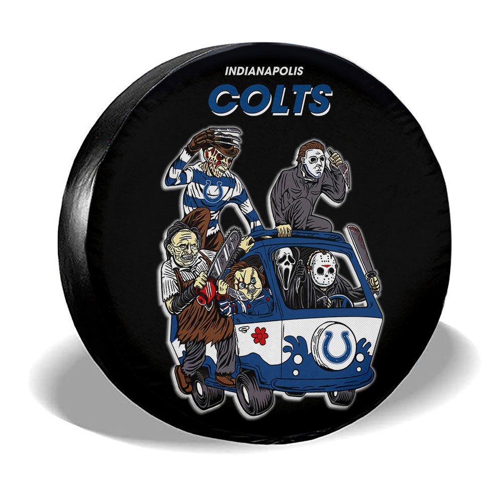Indianapolis Colts Spare Tire Covers Horror Characters Car Accessories - Gearcarcover - 3