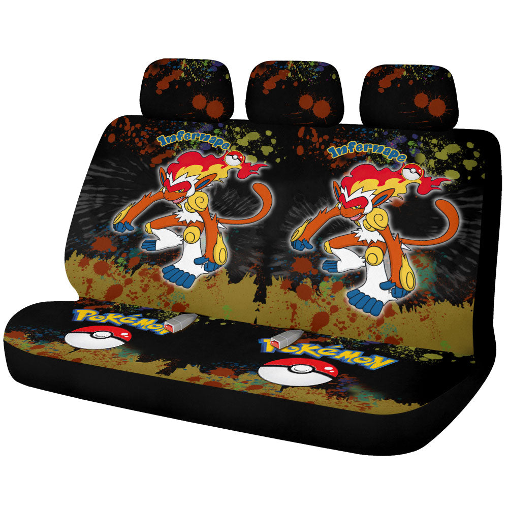 Infernape Car Back Seat Covers Custom Tie Dye Style Car Accessories - Gearcarcover - 1