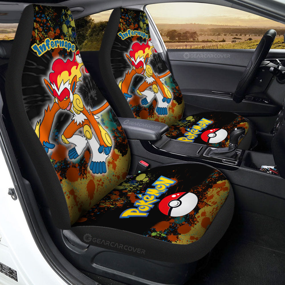 Infernape Car Seat Covers Custom Tie Dye Style Anime Car Accessories - Gearcarcover - 1