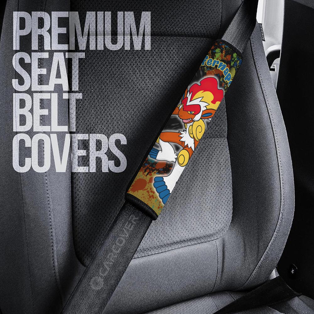 Infernape Seat Belt Covers Custom Tie Dye Style Anime Car Accessories - Gearcarcover - 2